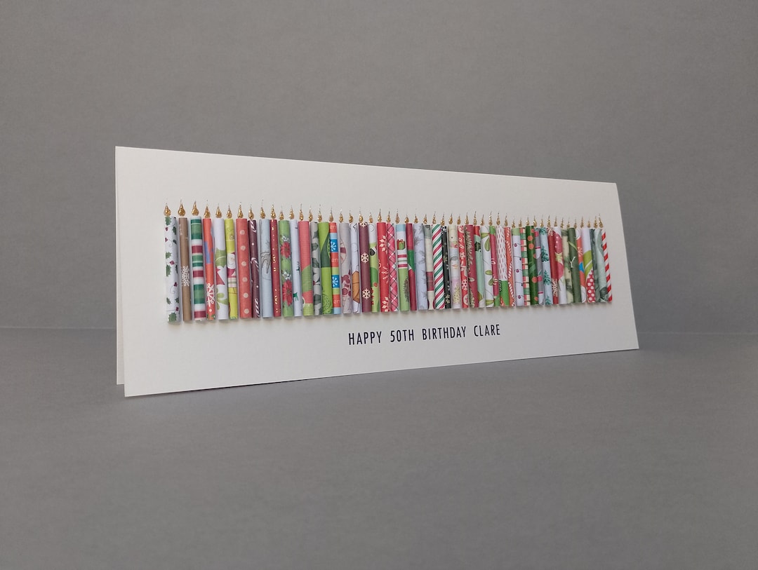 SALE CHRISTMAS MIX Age Candle Card, Can Be Personalised by Having a