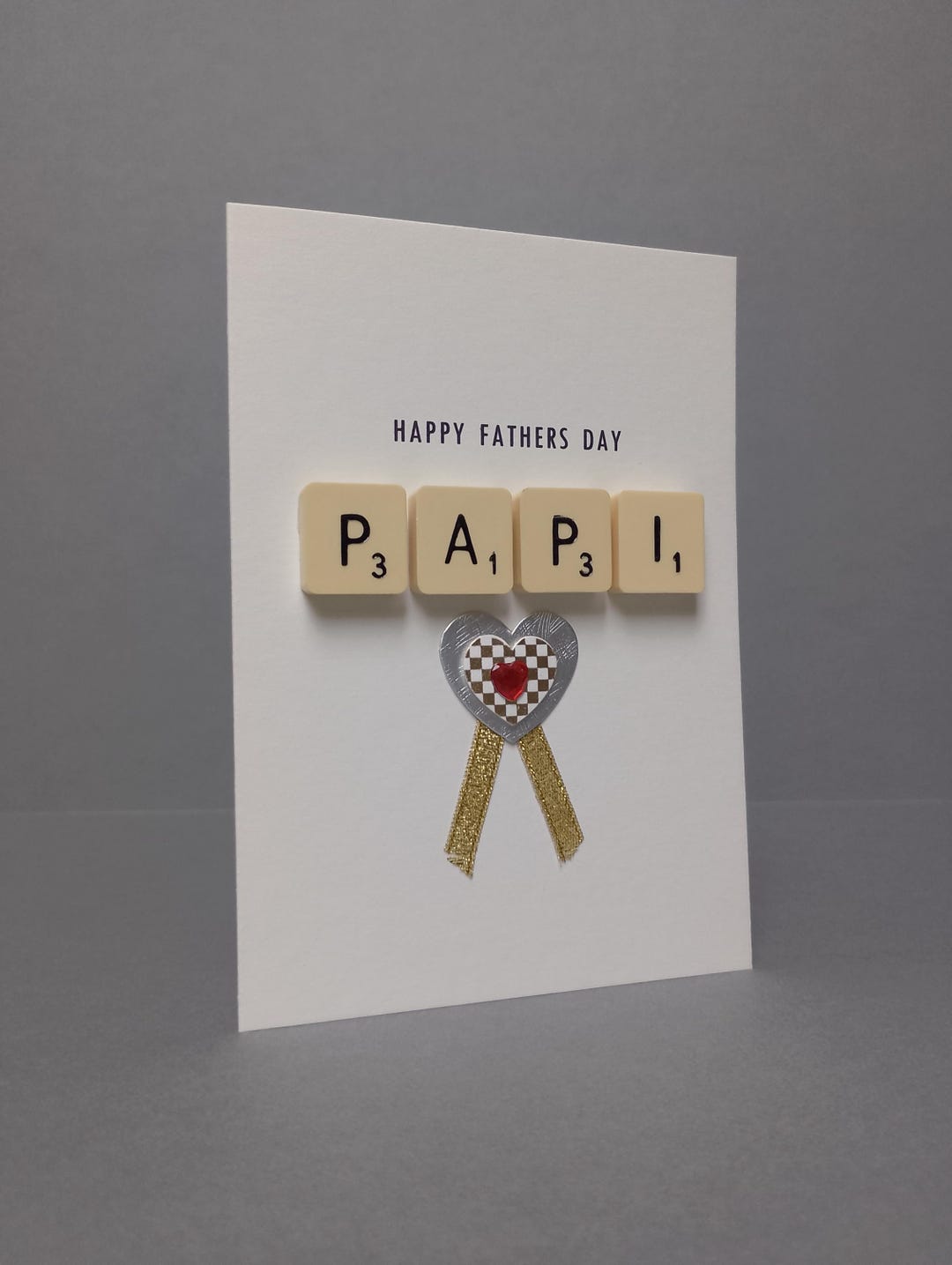 Happy Fathers Day PAPI Letter Tile Card With Embellishment. - Etsy UK