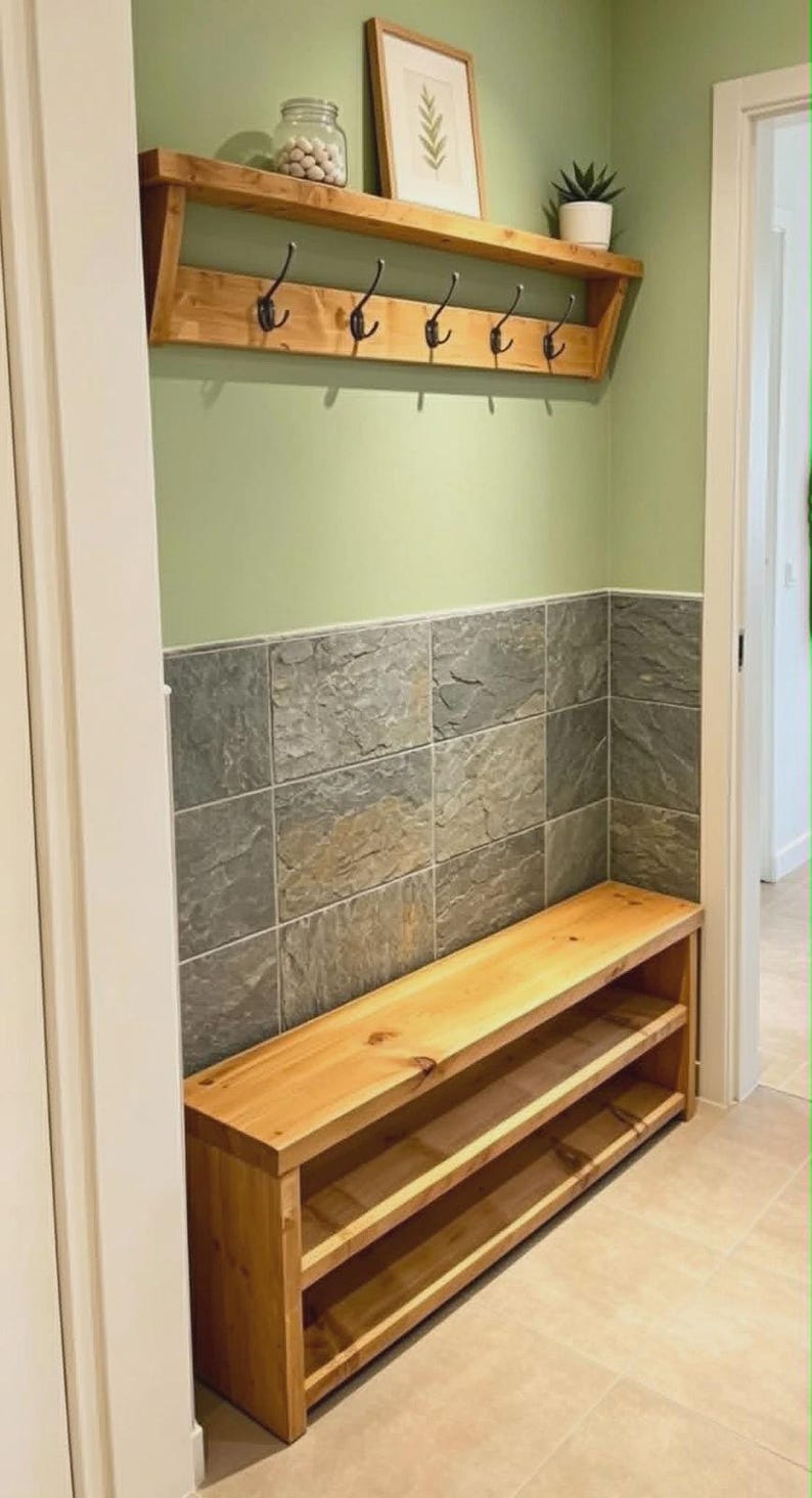 Shoe Rack & Coat Rack – Rustic Handmade Wood - Various Sizes - Etsy UK