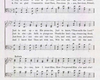 Tis so sweet to trust in Jesus - Digital download - hymn - sheet music