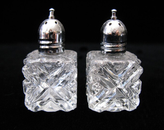 Vintage Crystal Salt And Pepper Shakers