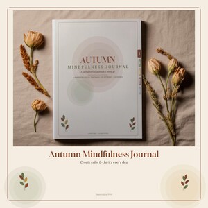 Autumn Mindfulness Journal Printable, GoodNotes Digital Journal, Gratitude Self Care Workbook, A4 Instant Download, Fall Wellness Planner