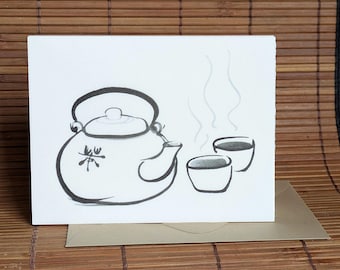 大型-オリジナル-墨絵-竹-白黒-日本画-水墨画-墨-侘び寂び-日本美術
