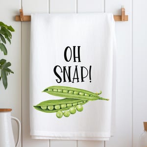 Green Bean Tea Towel, Green Bean Kitchen Towel, Food Pun Dish Towel, Housewarming Gift, Funny Kitchen Towel, Green Bean Flour Sack Towel