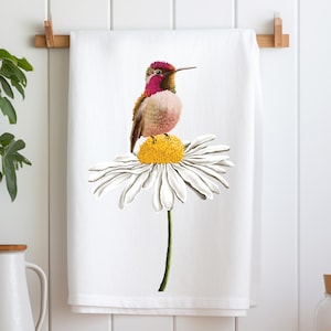 Hummingbird Tea Towel, Hummingbird Flour Sack Towel, Hummingbird Dish Towel, Hummingbird Bath Hand Towel, Housewarming Gift, Bird Lover Gift