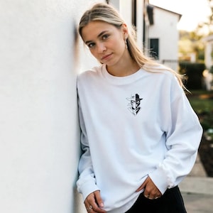 Sudadera urbana Bndit Graphic, jersey urbano con estampado frontal y trasero, etiqueta de grafiti de personaje enmascarado, cuello redondo unisex, estilo urbano vanguardista | BNDIT imagen 5