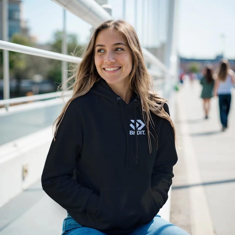 Oversized Streetwear Hoodie, Urban Aesthetic Pullover Hoodie, Unisex Hooded Sweatshirt, Y2K Grunge Vibe, Minimalist Logo, Edgy Gift | BNDIT image 2