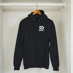 Oversized Streetwear Hoodie, Urban Aesthetic Pullover Hoodie, Unisex Hooded Sweatshirt, Y2K Grunge Vibe, Minimalist Logo, Edgy Gift | BNDIT image 5
