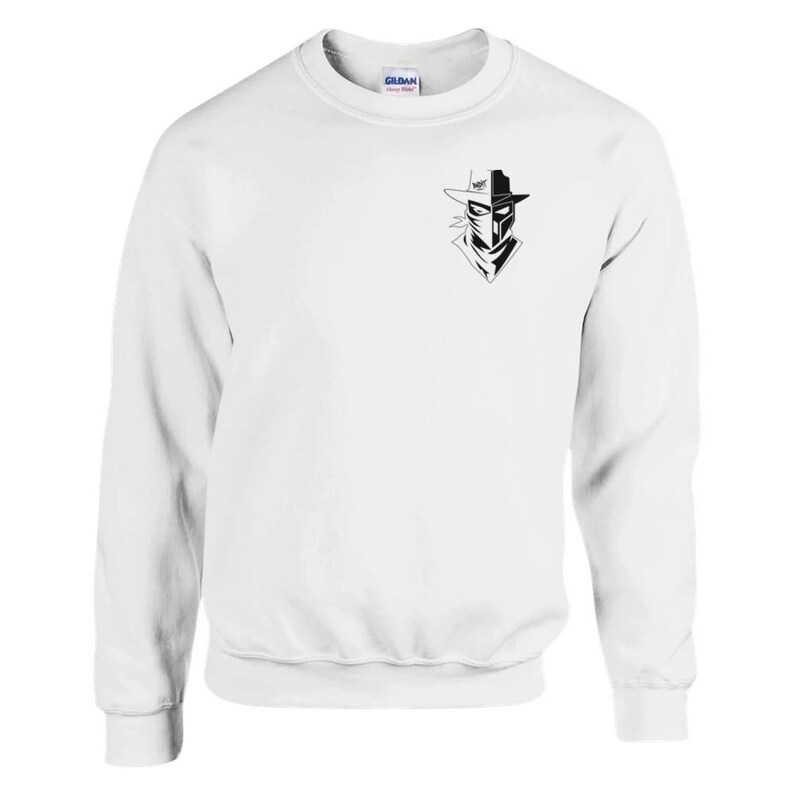 Sudadera urbana Bndit Graphic, jersey urbano con estampado frontal y trasero, etiqueta de grafiti de personaje enmascarado, cuello redondo unisex, estilo urbano vanguardista | BNDIT imagen 6