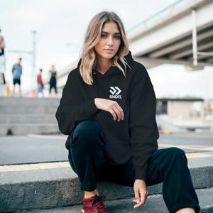 Oversized Streetwear Hoodie, Urban Aesthetic Pullover Hoodie, Unisex Hooded Sweatshirt, Y2K Grunge Vibe, Minimalist Logo, Edgy Gift | BNDIT image 1