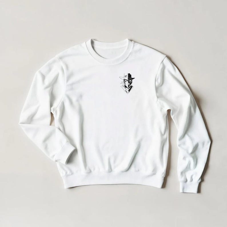 Sudadera urbana Bndit Graphic, jersey urbano con estampado frontal y trasero, etiqueta de grafiti de personaje enmascarado, cuello redondo unisex, estilo urbano vanguardista | BNDIT imagen 4
