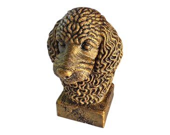 Pudel Statue Büste, Hunde Liebhaber Geschenk, Wohnkultur, Einzigartige Skulptur, personalisiertes Geschenk
