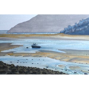 Boat At Harbour, Original Watercolour Painting
