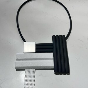 Mid Century Style Geometric Necklace: Signed ART Designer Statement Jewelry