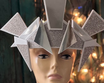 Celestial Fire Headgear Sci-Fi Futuristic headdress costume headpiece geometric accessory