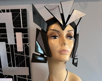 Myfi Scifi Futuristic head dress Headgear costume headpiece mirrored geometric halo