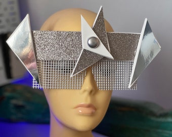 Crystal Moon headpiece goggles cyborg headgear futuristic mask costume face