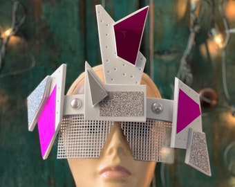 Hyper Modillic Glasses Futuristic headgear halo headpiece geometric mask costume hat accessories