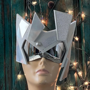 Zambo goggles white futuristic geometric headgear headpiece glasses face Costume accessories
