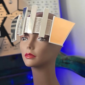 Uni-Chrome Crown headpiece goggles cyborg headgear futuristic mask costume face headpiece