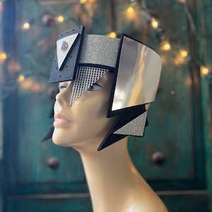 Zelphor Division Futuristic cyborg headgear halo headpiece mask costume hat accessories