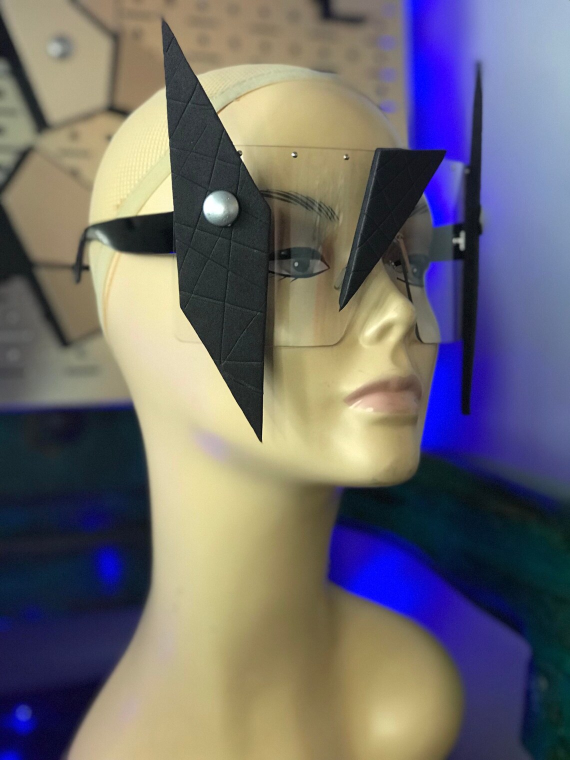 Titan Goggles Futuristic Clear Geometric Headgear Headpiece Etsy
