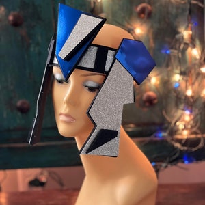 Saturnite droid Headgear Sci-Fi Futuristic headdress costume headpiece geometric accessory image 2