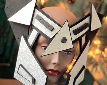 Zord Force Headgear Sci-Fi Futuristic headdress costume headpiece geometric accessory crown