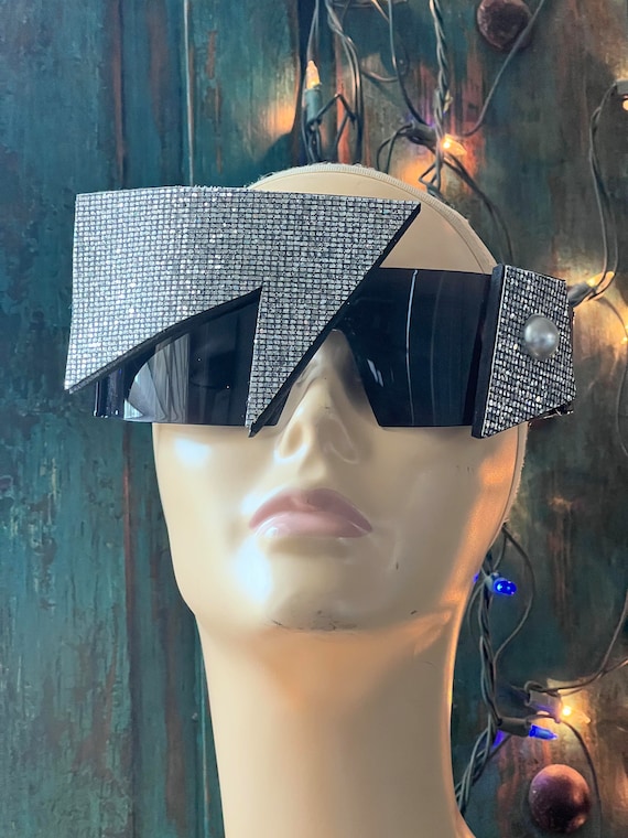 Occhiali Zigot futuristici copricapo geometrico copricapo occhiali viso  Accessori per costumi -  Italia