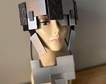 Orions Concourse Futuristic headdress Gear Helmet hat costume set with bonus necklace
