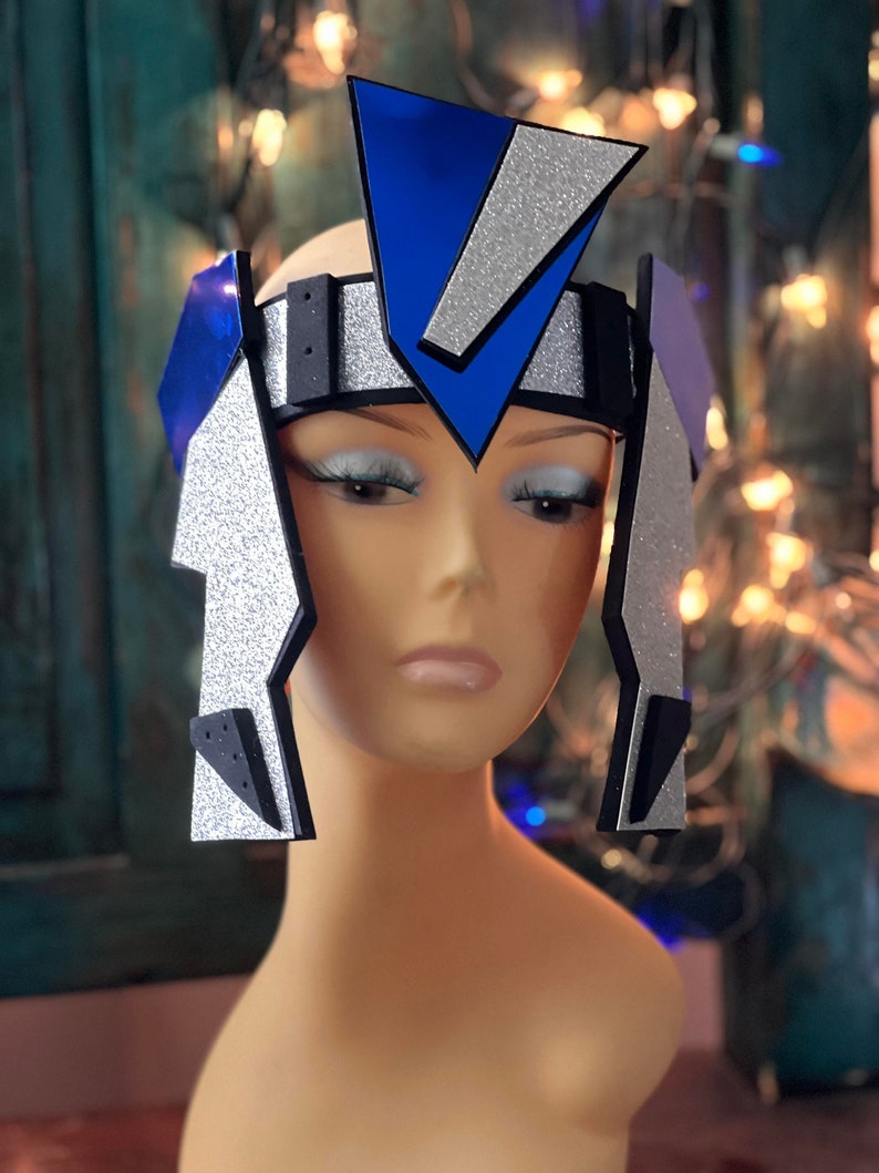Saturnite droid Headgear Sci-Fi Futuristic headdress costume headpiece geometric accessory image 1