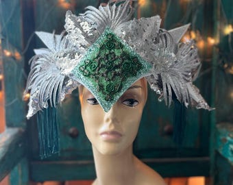 Sycamore Song metallic hoofdtooi kroon hoofddeksel tovenaar hoed hoofdtooi kostuum mode-accessoire