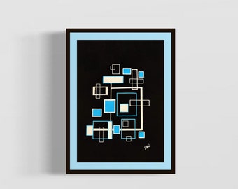 Balance Linear Abstract Painting Limited Edition Signed Print Geometric Art Artwork