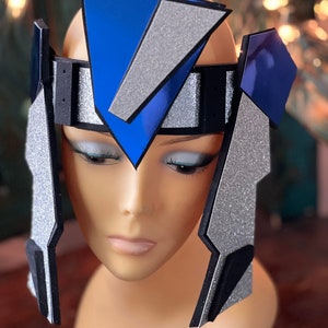 Saturnite droid Headgear Sci-Fi Futuristic headdress costume headpiece geometric accessory image 3