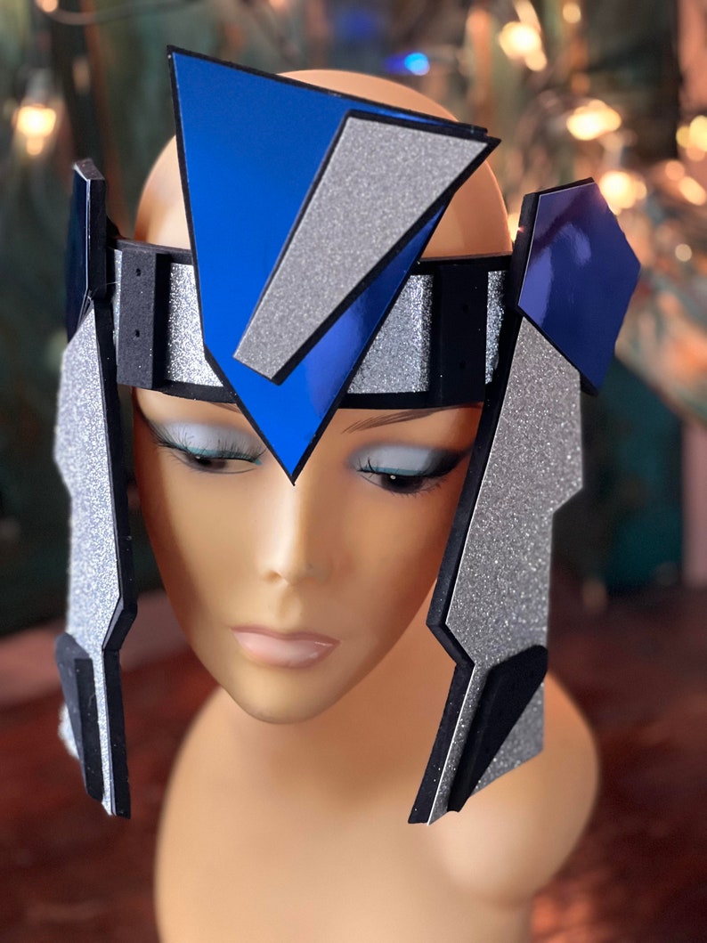 Saturnite droid Headgear Sci-Fi Futuristic headdress costume headpiece geometric accessory image 3