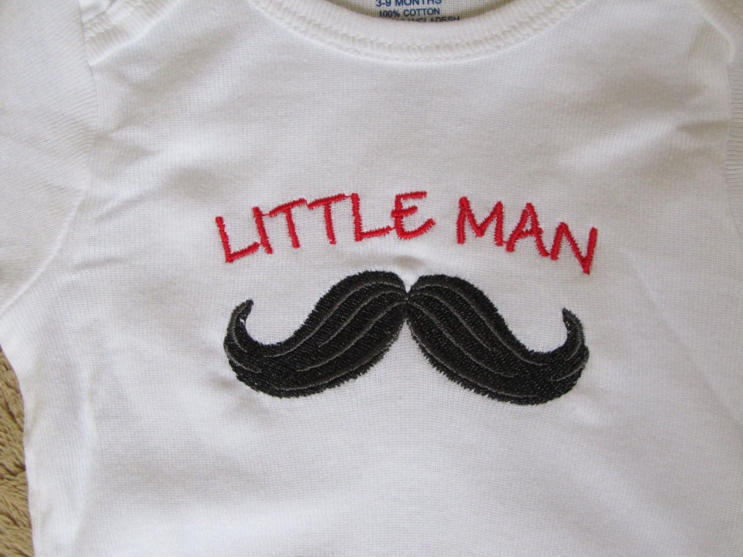 Baby Boy Moustache Onesie Embroidered Etsy