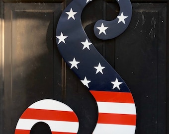 Patriotic S Wooden Door Hanger