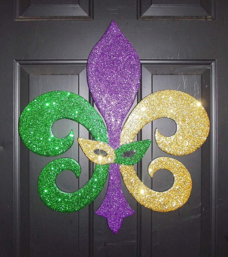 mardi gras fleur de lis door hanger