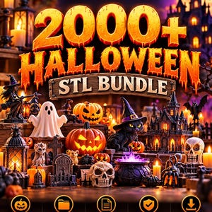 Pack STL Halloween 2000+ Modelos Premium Probados – Flexi, Máscaras, Clickers, Decoración | Impresión 3D
