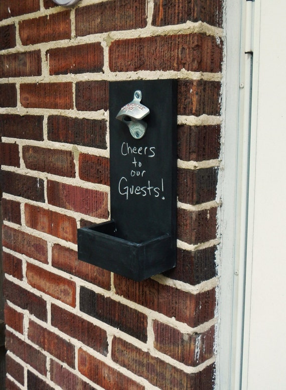 Chalkboard Wall Mounted Bottle Openers With Cap Catcher Image 0