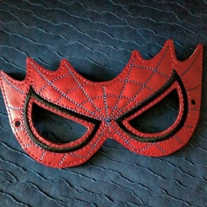 Child's Mask Spiderman Red Vinyl or Spider Gwen Red Spiderman