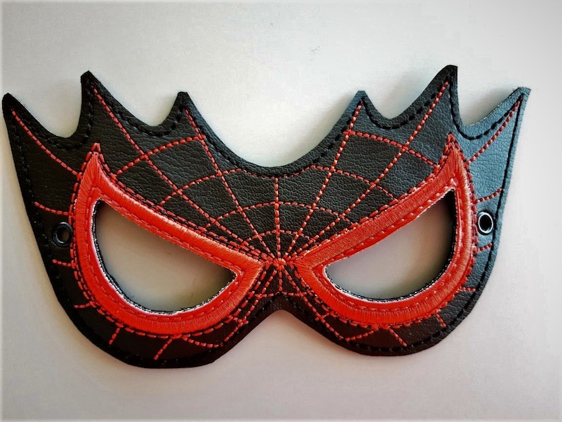Child's Mask Spiderman Red Vinyl or Spider Gwen Black for Spin