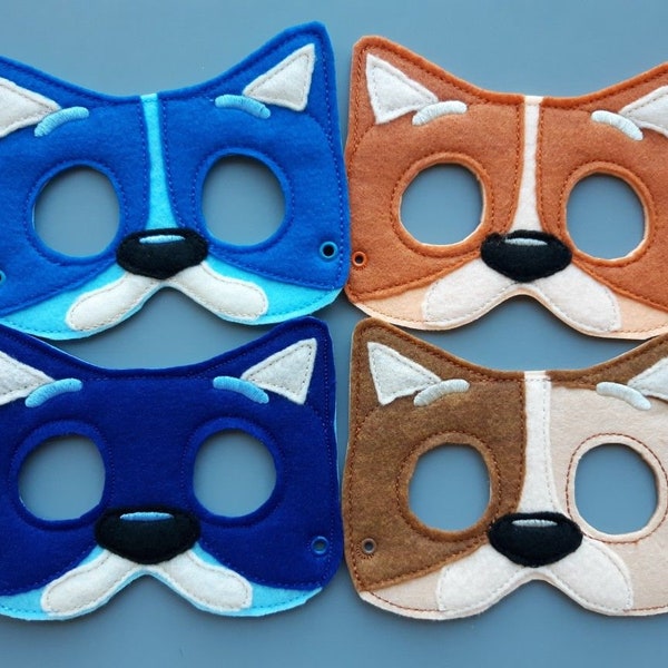 Child's Mask - Blue heeler Dog Family - Your Choice of dog