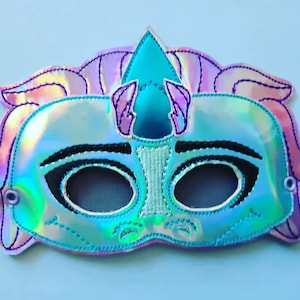 Child&#39;s Mask - Shimmery Last Dragon - Embroidered vinyl Mask