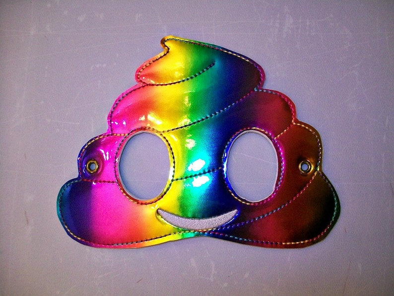 Child's Mask Rainbow Poo Poop Emoji Etsy