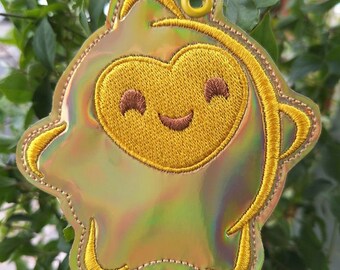 Wishing star embroidered vinyl bag tag