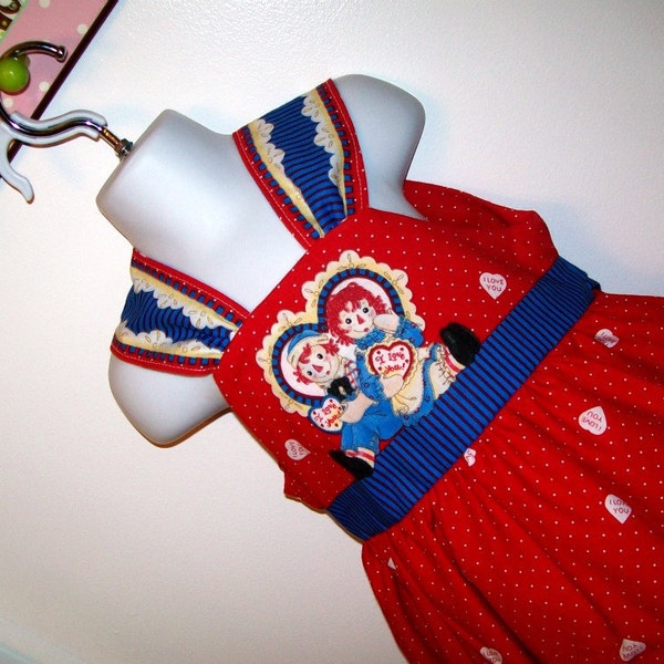 Girls Raggedy Ann Dress  -  Size 4 -  Daisy Kingdom - Red Dress