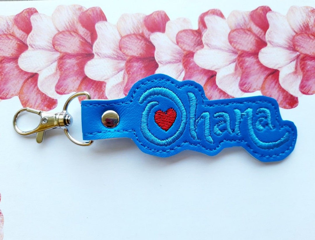 Ohana Embroidered Vinyl Keychain - Etsy