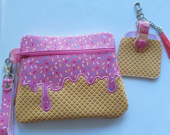 Melting Ice Cream Zipper Bag with Earbuds case