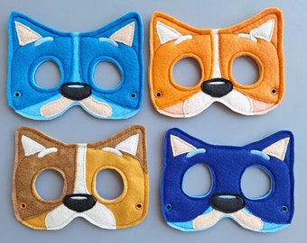 Child's Mask - Blue heeler Dog Family - Your Choice of dog
